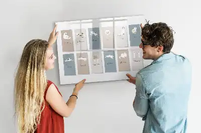 Magnetic marker board cat calendar design