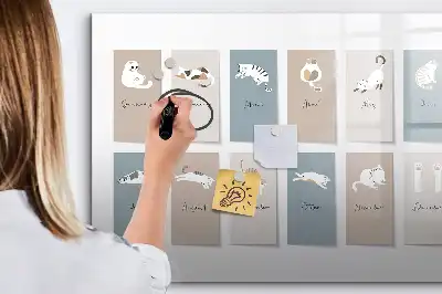 Magnetic marker board cat calendar design