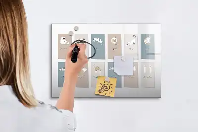 Magnetic marker board cat calendar design
