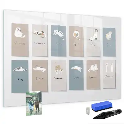 Magnetic marker board cat calendar design