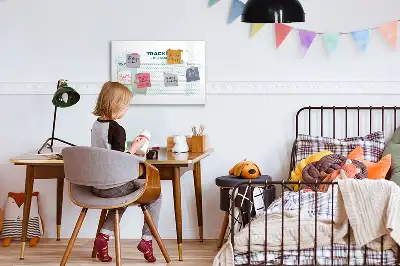 Magnetic glass dry erase board habit planner