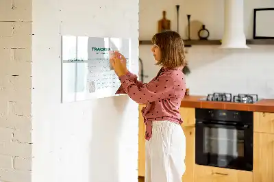 Magnetic glass dry erase board habit planner