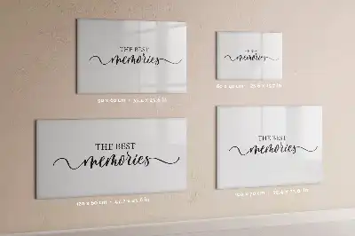 Magnetic marker board with Memories text design