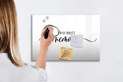 Magnetic marker board with Memories text design