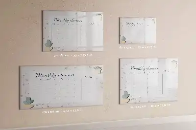 Magnetic glass dry erase board monthly planner