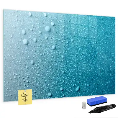 Magnetic marker board with water drops design