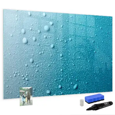 Magnetic marker board with water drops design