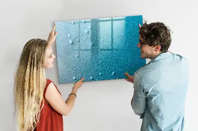 Magnetic marker board with water drops design