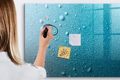 Magnetic marker board with water drops design