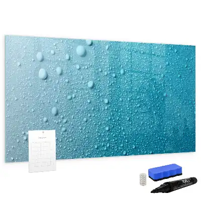 Magnetic marker board with water drops design