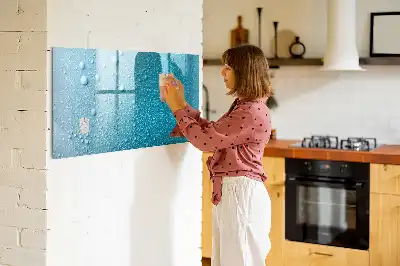 Magnetic marker board with water drops design