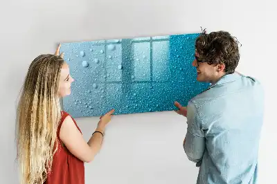 Magnetic marker board with water drops design
