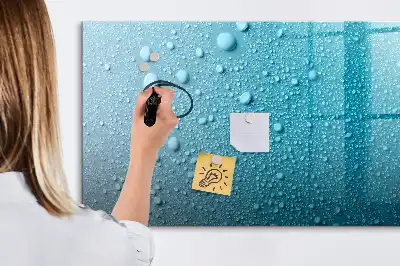 Magnetic marker board with water drops design