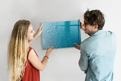 Magnetic marker board with water drops design