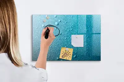 Magnetic marker board with water drops design