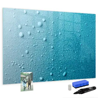Magnetic marker board with water drops design