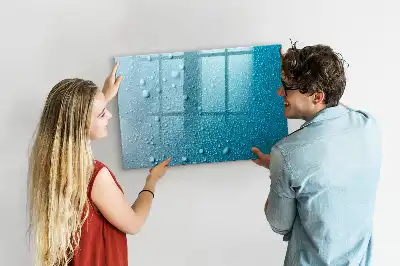 Magnetic marker board with water drops design