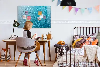 Magnetic marker board with water drops design