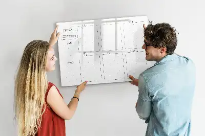 Magnetic glass dry erase board weekly planner