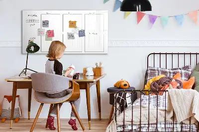 Magnetic glass dry erase board weekly planner