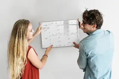 Magnetic glass dry erase board weekly planner