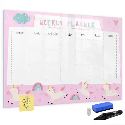 Magnetic marker board children's weekly planner