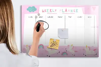 Magnetic marker board children's weekly planner