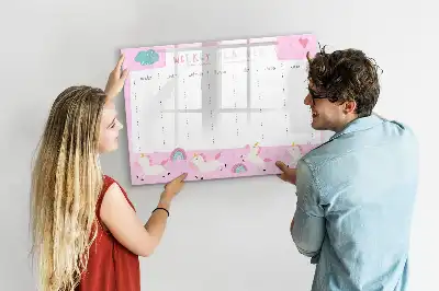 Magnetic marker board children's weekly planner