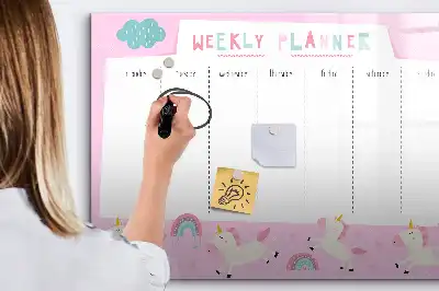 Magnetic marker board children's weekly planner