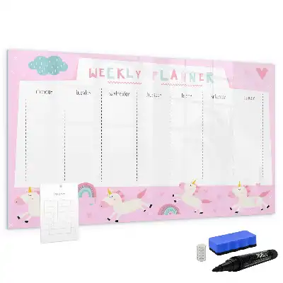 Magnetic marker board children's weekly planner