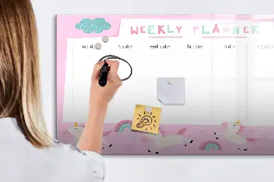 Magnetic marker board children's weekly planner