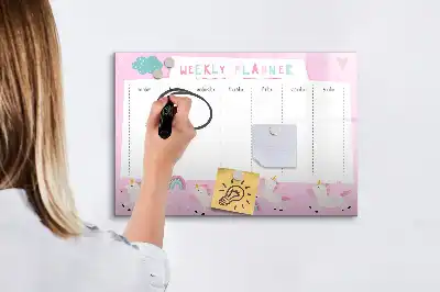 Magnetic marker board children's weekly planner