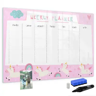 Magnetic marker board children's weekly planner