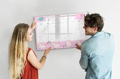 Magnetic marker board children's weekly planner