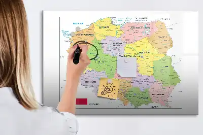 Magnetic marker board with a map of Poland