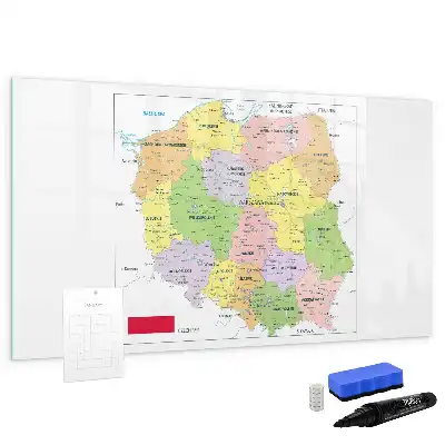 Magnetic marker board with a map of Poland