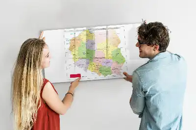 Magnetic marker board with a map of Poland