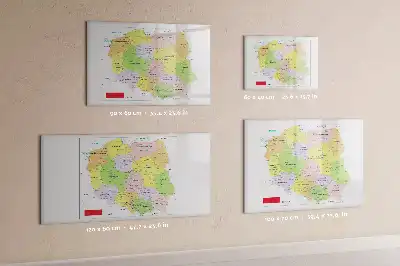 Magnetic marker board with a map of Poland