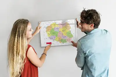 Magnetic marker board with a map of Poland