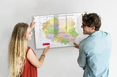 Magnetic marker board with a map of Poland