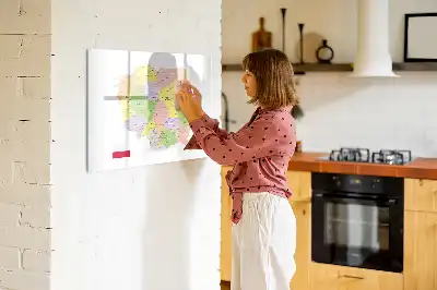 Magnetic glass dry erase board featuring a map of Poland