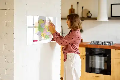 Magnetic glass dry erase board featuring a map of Poland