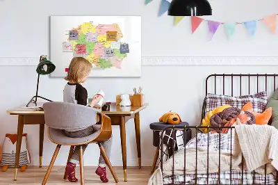 Magnetic glass dry erase board featuring a map of Poland