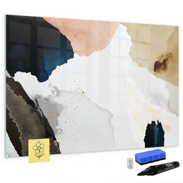Magnetic glass dry erase board spot abstraction design