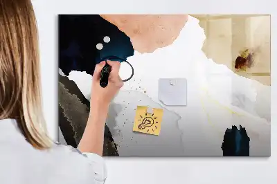 Magnetic glass dry erase board spot abstraction design