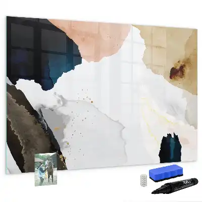Magnetic glass dry erase board spot abstraction design