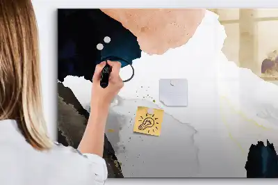 Magnetic glass dry erase board spot abstraction design