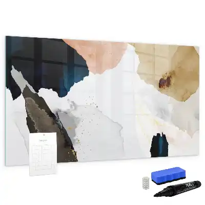 Magnetic glass dry erase board spot abstraction design