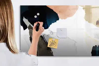 Magnetic glass dry erase board spot abstraction design