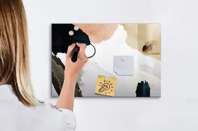 Magnetic glass dry erase board spot abstraction design